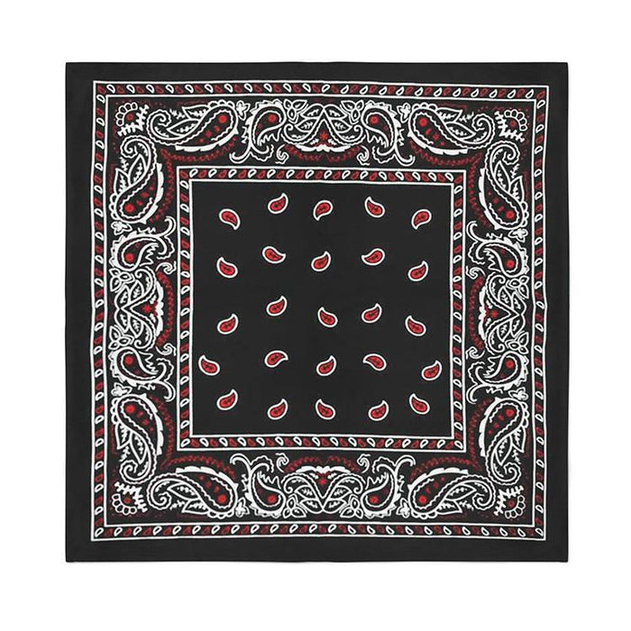 Square Bandanas (24 Pack) Cotton Solid 22 inches Black  Wholesale