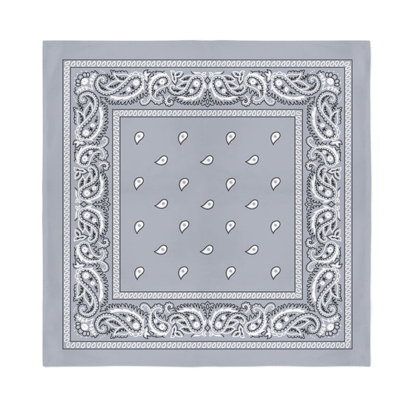 HOORSENBUHS ホーセンブース　GREY PAISLEY BANDANA Grey Bandana Headband – Bandanas Wholesale