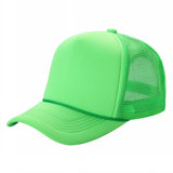 Neon Green Trucker Mesh Hat Sponge Cap Curved Brim