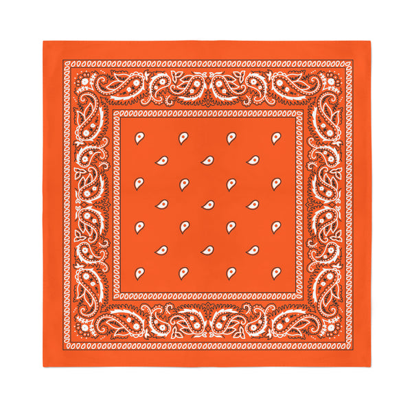 新品未使用 TIMEWORN CLOTHING BANDANA ORANGE Mechaly Unisex Paisley Polyester Bandana, Versatile Necktie