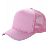 Pink Trucker Mesh Hat Sponge Cap Curved Brim