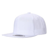 White Snap Back Hat Cap Flat Brim