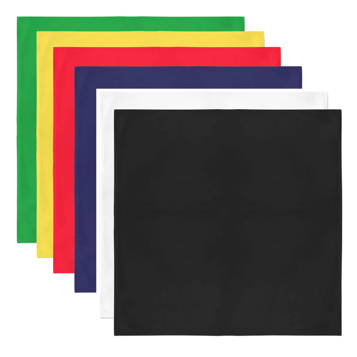 100 Pack Cotton Solid Bandanas - Fast FREE Shipping
