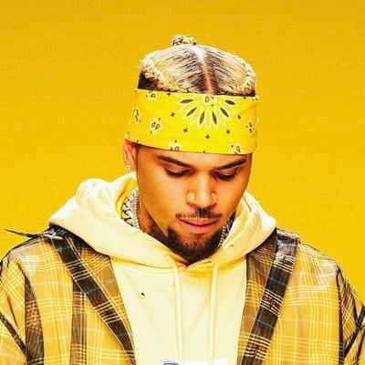 Chris Brown in a Yellow bandana