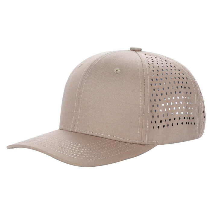 Khaki Trucker Mesh Hat Cap Laser Vented Curved Brim