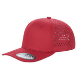 Red Trucker Mesh Hat Cap Laser Vented Curved Brim