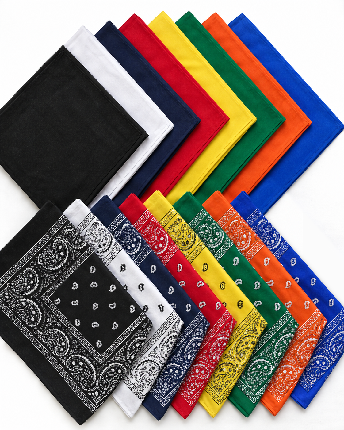 Cotton Bandanas - Regular Size (22" x 22")