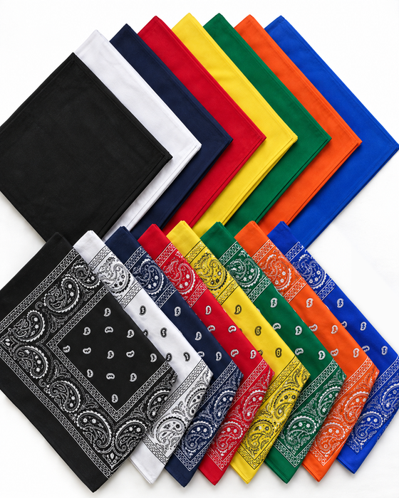Cotton Bandanas - Regular Size (22" x 22")