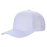 White Trucker Mesh Hat Cap Laser Vented Curved Brim