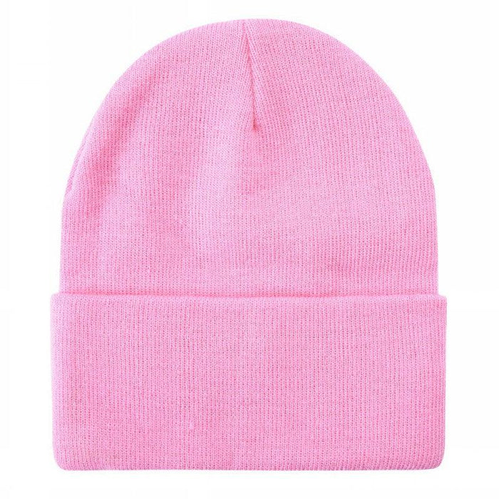 12 Pack Long Beanie Pink