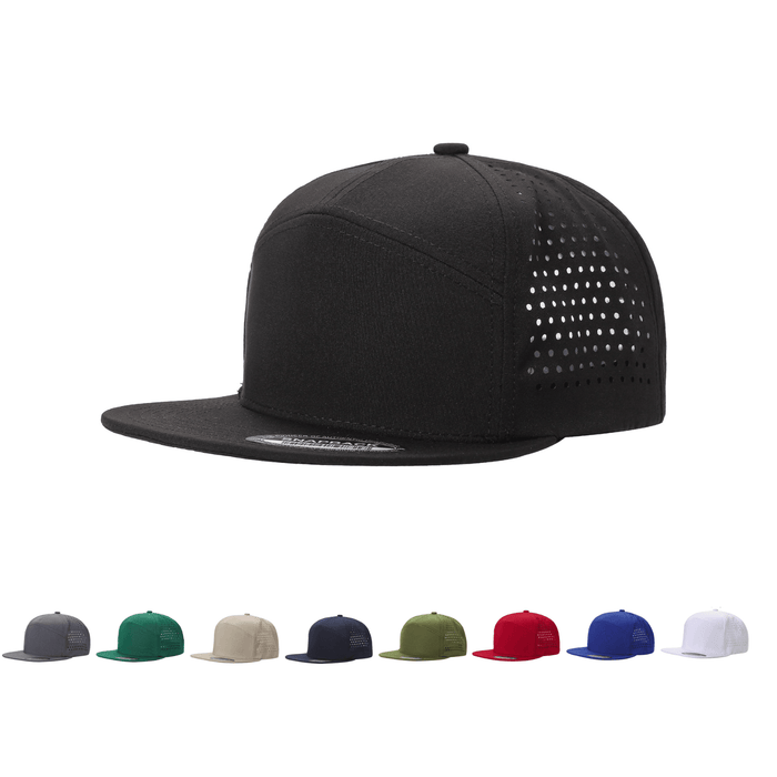 12 Pack Trucker Mesh Hat Cap Laser Vented 7 Panel Flat Bill