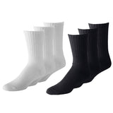 6 Pairs Crew Socks 9-11 Black  Socks Wholesale