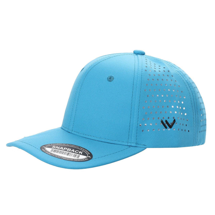 Aqua Blue Trucker Mesh 6-Panel Waterproof Laser Vented Golf Hat Cap