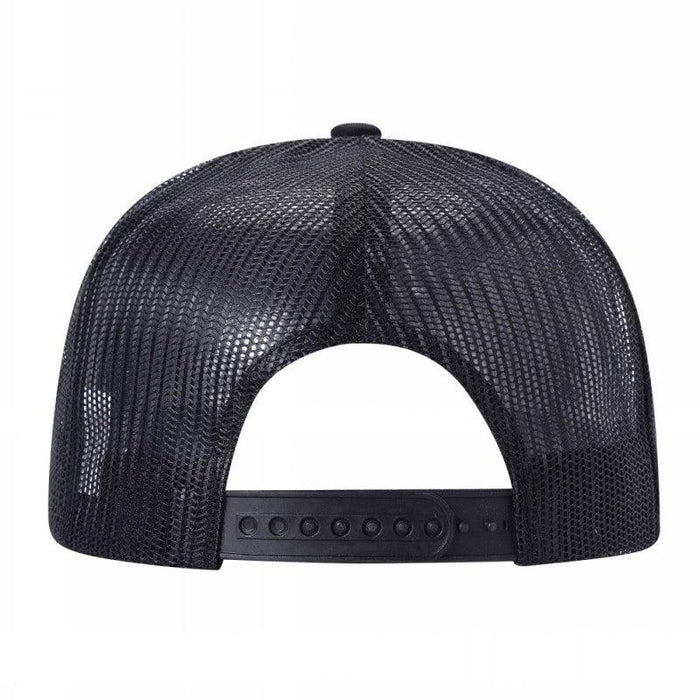 Back Trucker Mesh Hat Cap 6 panel, Flat Brim