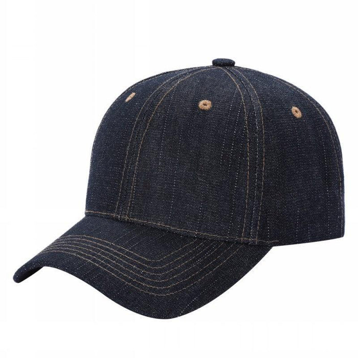 Black Denim Velcro Hat Cap
