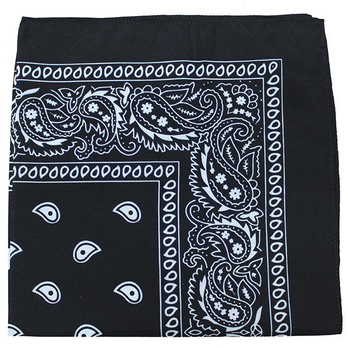 Z***UNAVAILABLE PRODUCT All Bandanas - Paisley or Solid Cotton or Polyester 22 or 27 inches Solid 22 in Cotton Black  Wholesale