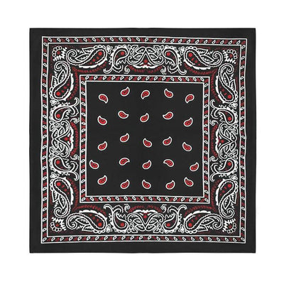Square Bandanas (24 Pack) Cotton Solid 22 inches Black  Wholesale