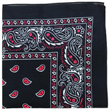 Z***UNAVAILABLE PRODUCT All Bandanas - Paisley or Solid Cotton or Polyester 22 or 27 inches Solid 22 in Cotton Black  Wholesale