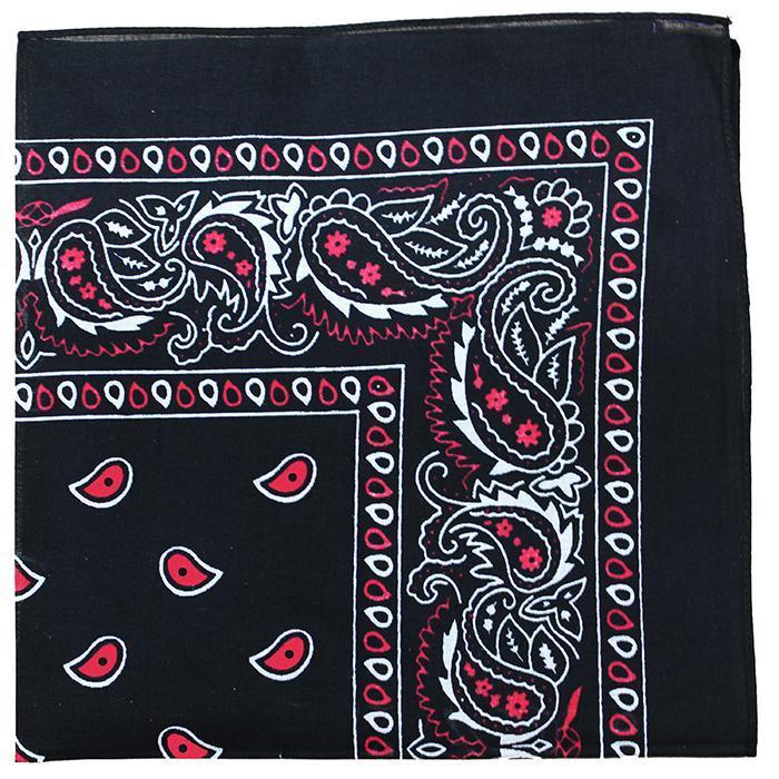 Z***UNAVAILABLE PRODUCT All Bandanas - Paisley or Solid Cotton or Polyester 22 or 27 inches Solid 22 in Cotton Black  Wholesale