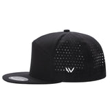 Black Side Trucker Mesh 7 Panel Laser Vented Hat Cap