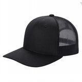 Black Trucker Mesh Hat Cap Curved Brim