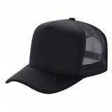 Black Trucker Mesh Hat Sponge Cap Curved Brim