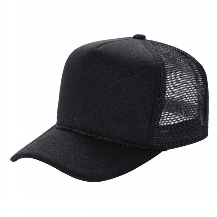 Black Trucker Mesh Hat Sponge Cap for Kids