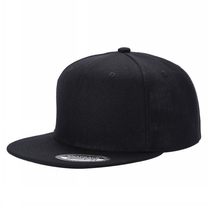 Black Wool Snap Back Hat Cap