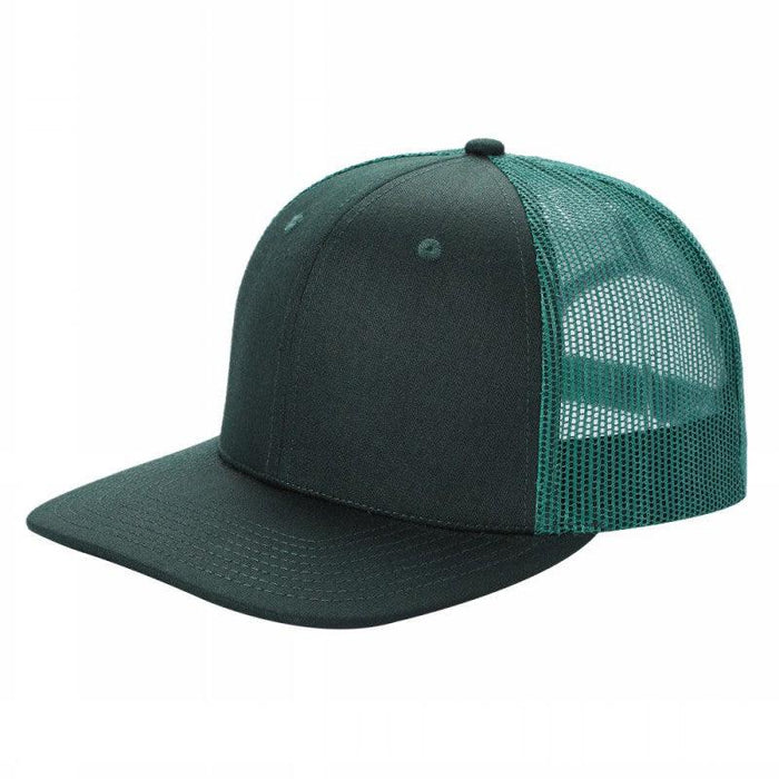 Dark Green Trucker Mesh Hat Cap Curved Brim