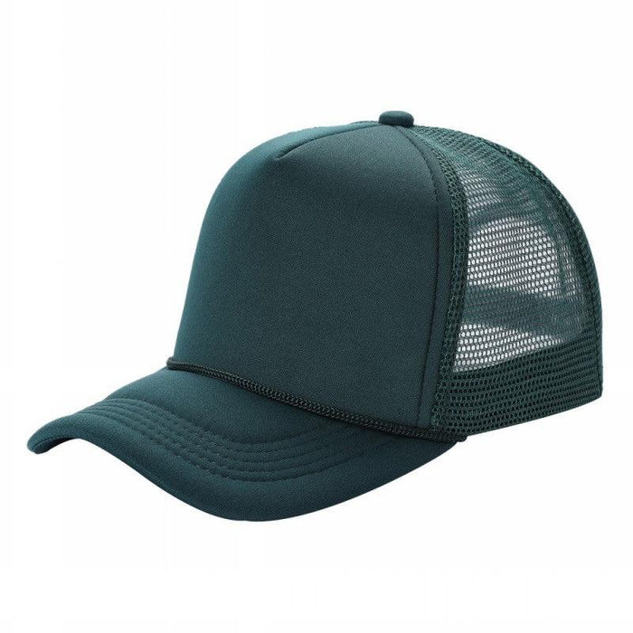 Dark Green Trucker Mesh Hat Sponge Cap Curved Brim