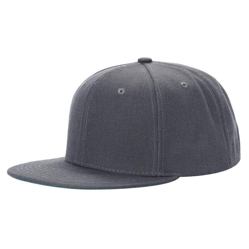 Dark Grey Snap Back Hat Cap Wool
