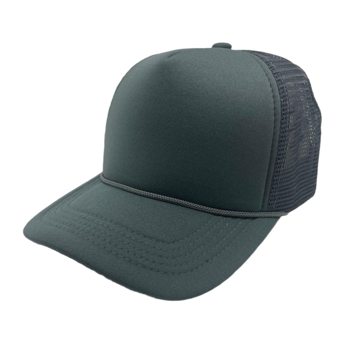 Dark Grey Trucker Mesh Hat Sponge Cap Curved Brim