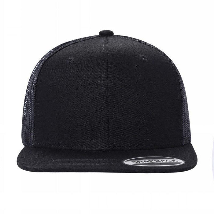 Front Trucker Mesh Hat Cap 6 panel, Flat Brim