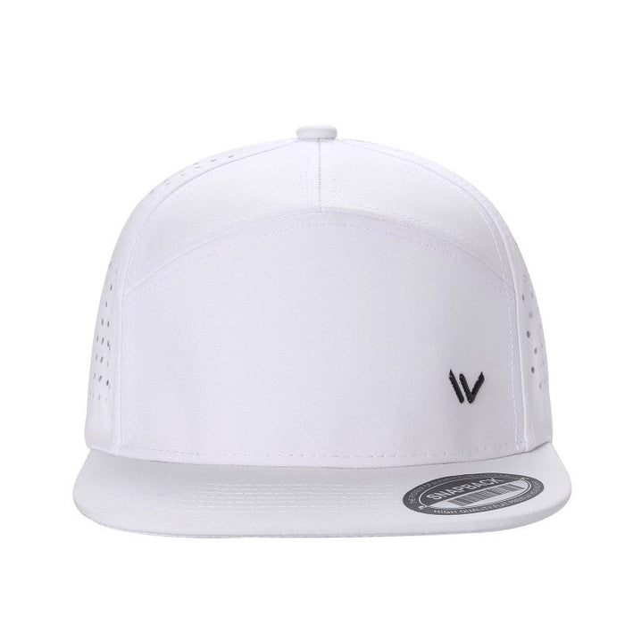 Front White Trucker Mesh 7 Panel Laser Vented Hat Cap