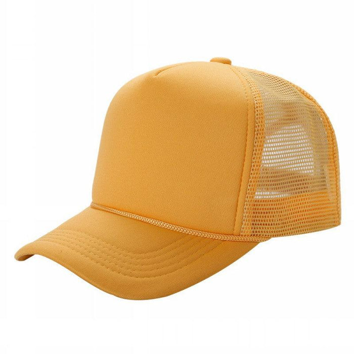 Gold Trucker Mesh Hat Sponge Cap Curved Brim