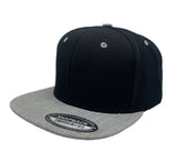 Grey & Black Snap Back Hat Cap Wool
