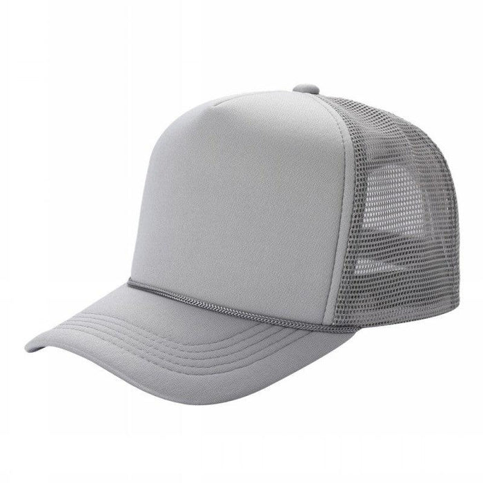 Grey Trucker Mesh Hat Sponge Cap Curved Brim