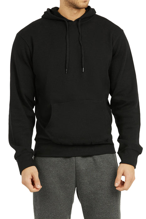 Men's Waffle Fabric Pullover Sweater Hoodie