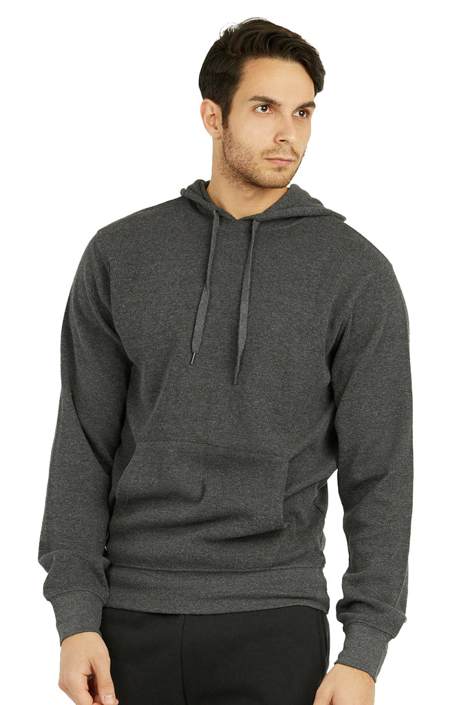 Men's Waffle Fabric Pullover Sweater Hoodie