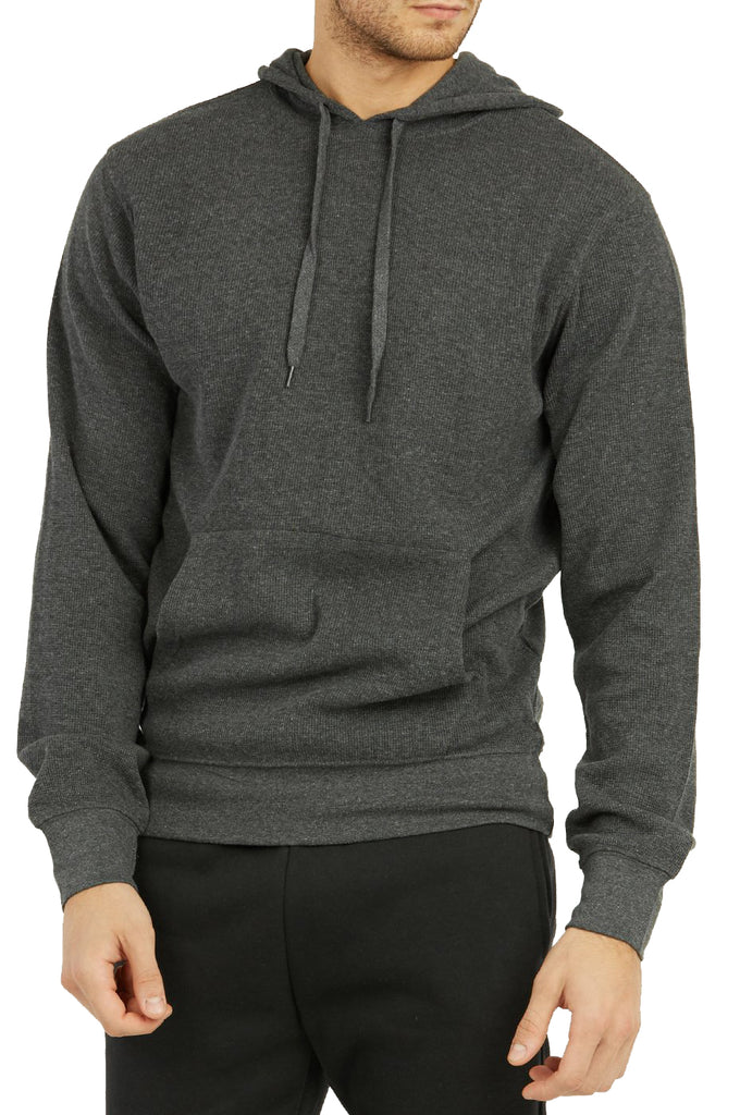 Men's Waffle Fabric Pullover Sweater Hoodie