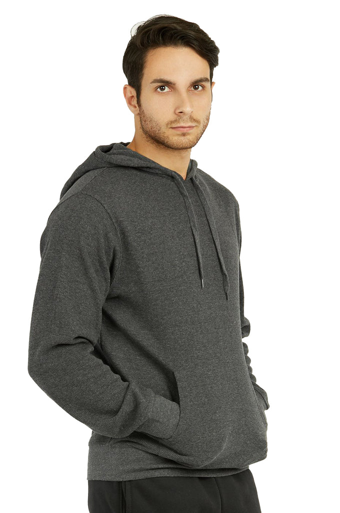 Men's Waffle Fabric Pullover Sweater Hoodie