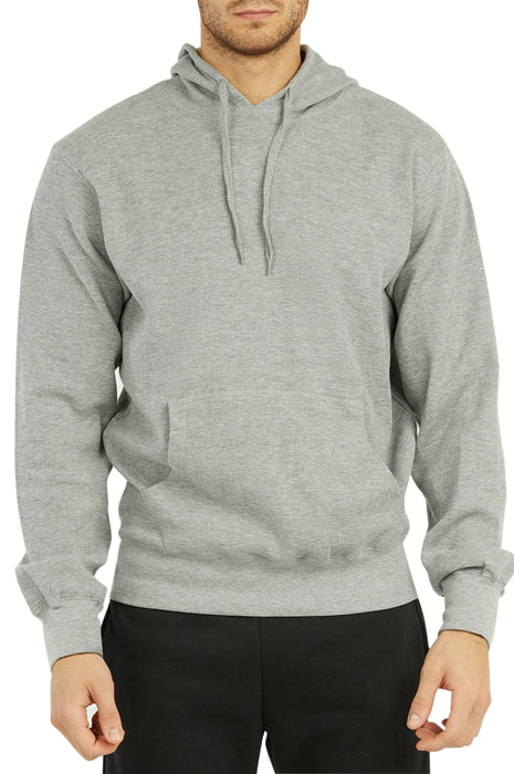 Men's Waffle Fabric Pullover Sweater Hoodie