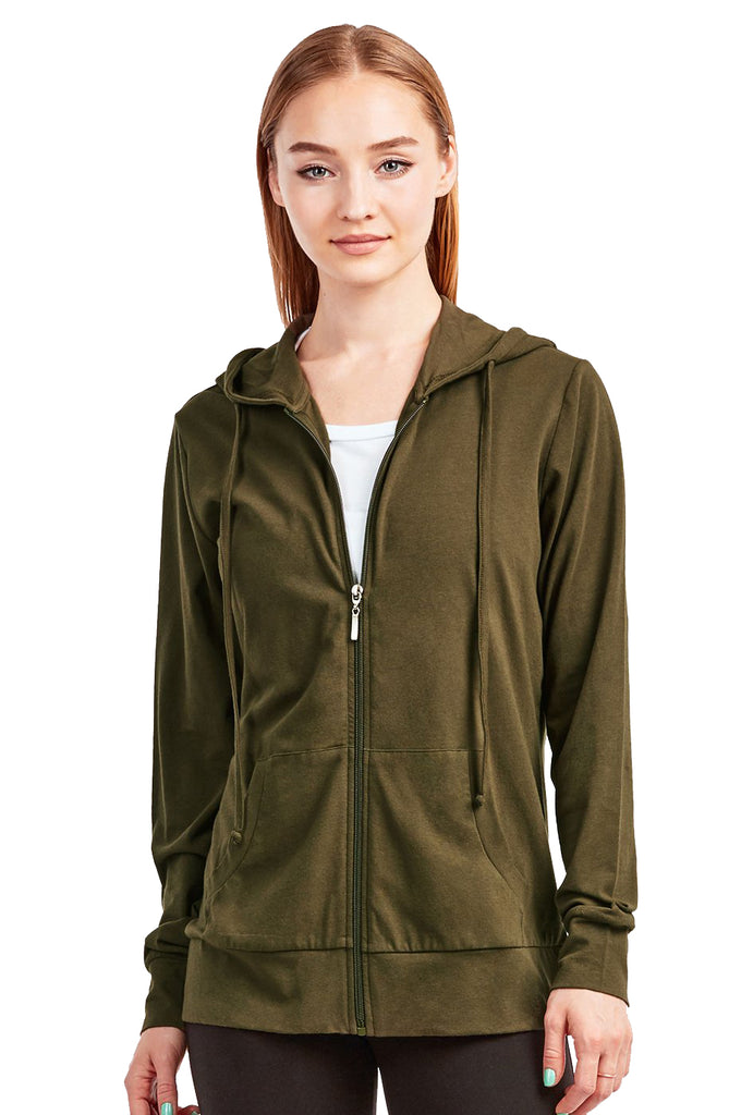 Women's Thin Zip-Up Hoodie Jacket