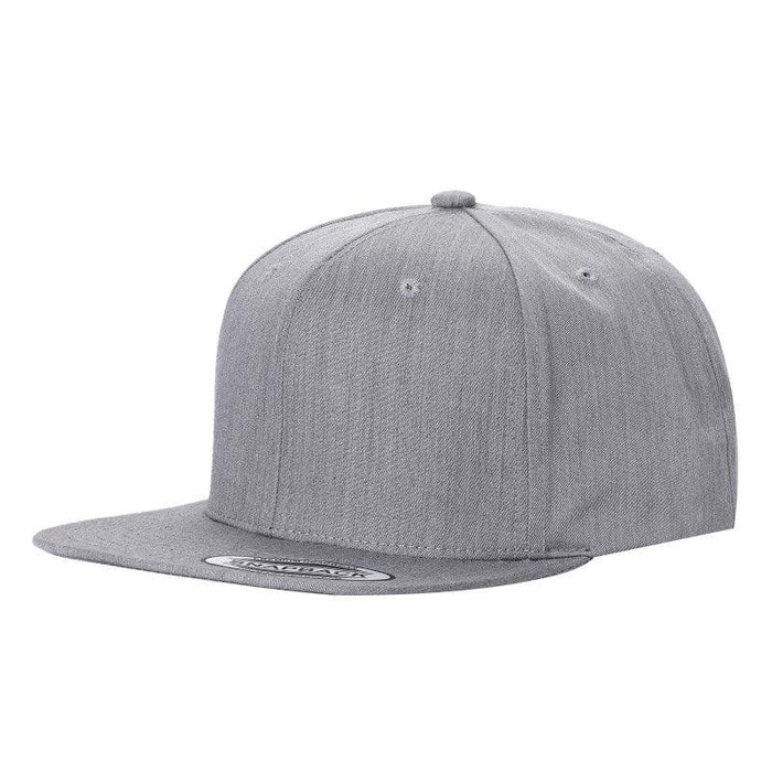 Heather Grey Snap Back Hat Cap Flat Brim
