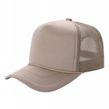 Khaki Trucker Mesh Hat Sponge Cap Curved Brim
