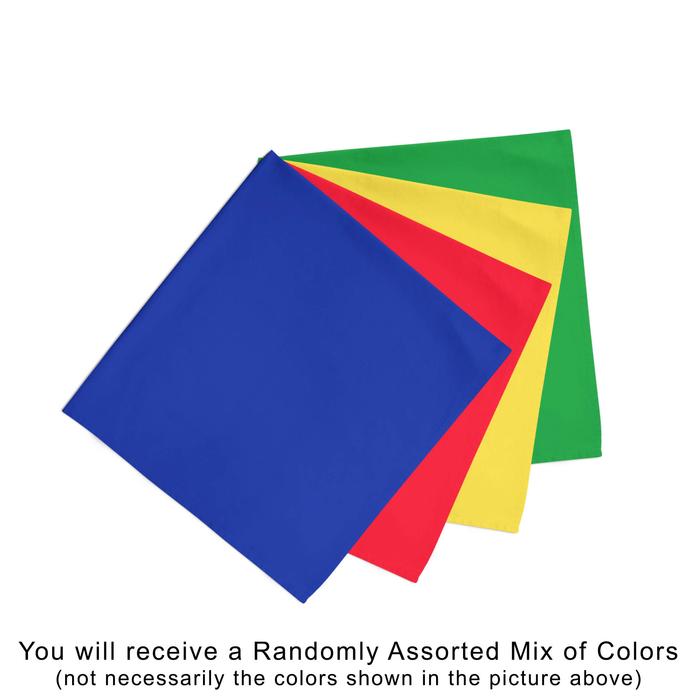 12 Pack POLYESTER Bandanas Solid 22 inches White Bandanas Wholesale