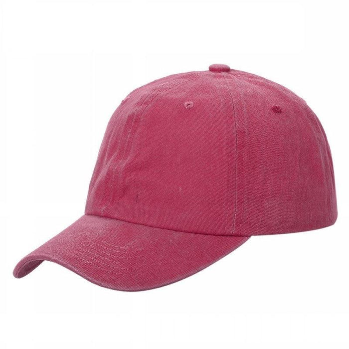 Red Pigment Dyed Buckle Dad Hat Cap