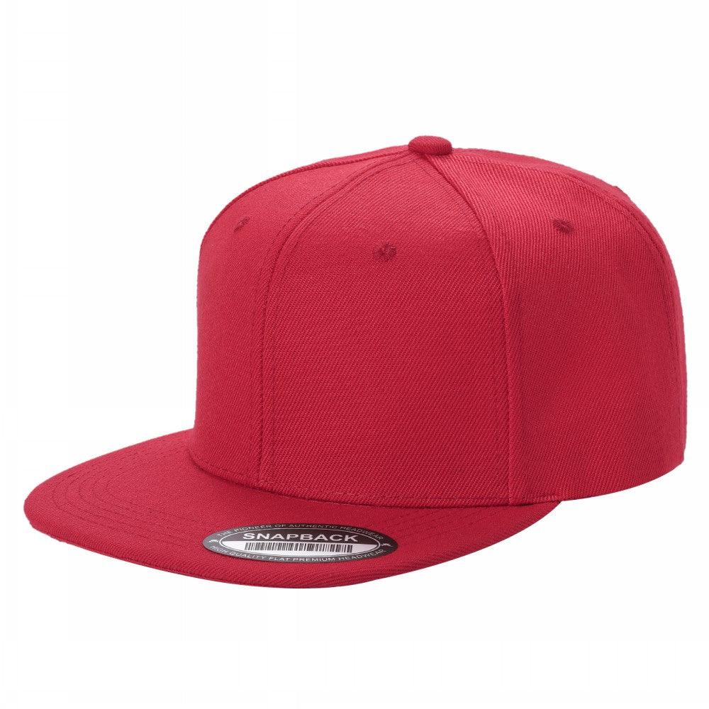 Red Snap Back Hat Cap Wool