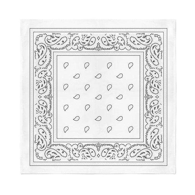 12 Pack COTTON Bandanas Solid 22 inches White Bandanas Wholesale