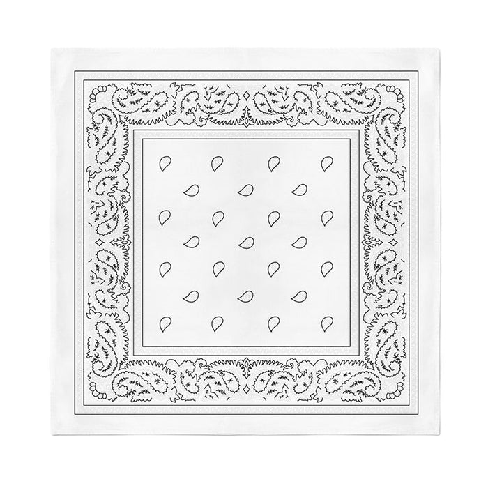 12 Pack COTTON Bandanas Solid 22 inches White Bandanas Wholesale